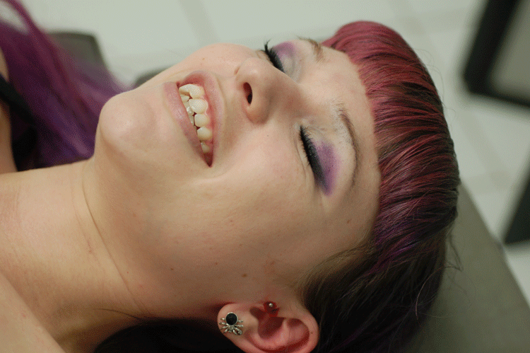 it's a lil bloody but she's uber happy